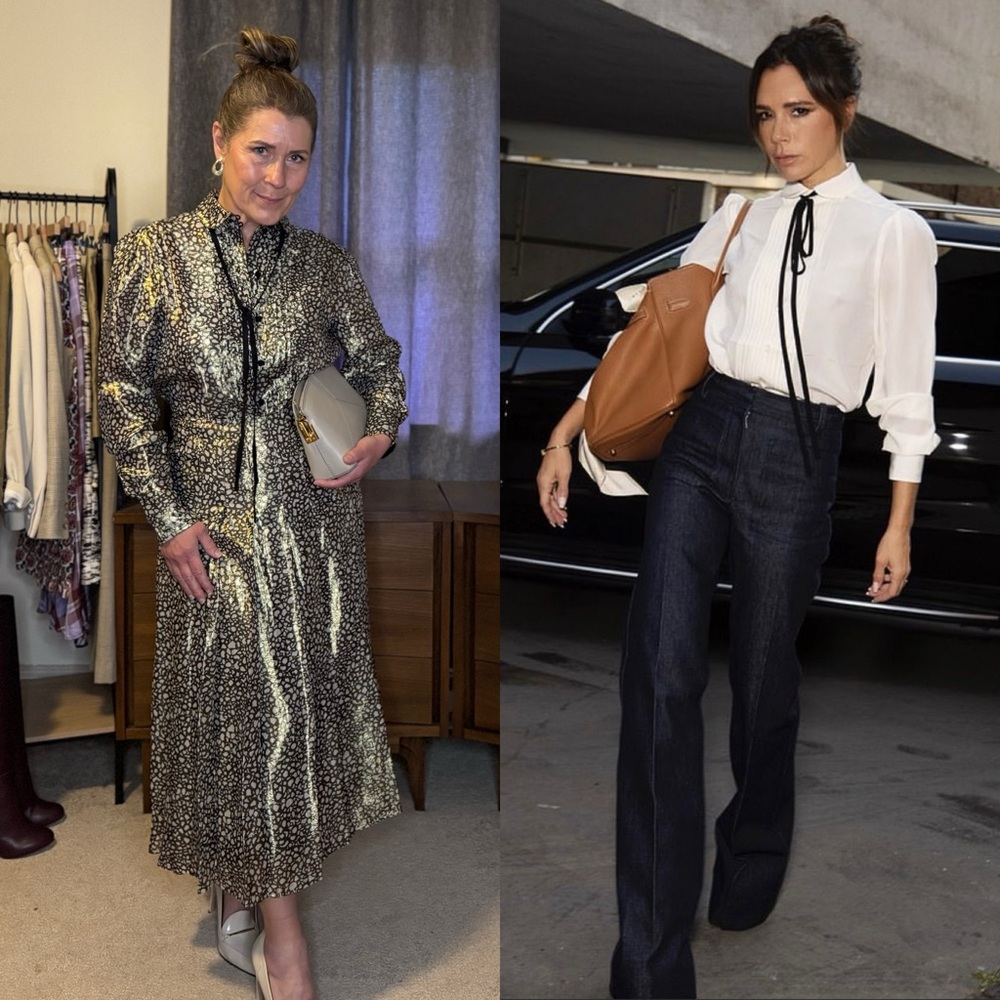 2 piece Victoria Beckham Silk Blouse and Skirt set